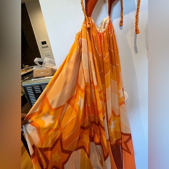 FARM RIO Gradient Stripes and Stars Cutout Halter Maxi Dress , Size S - Picture 4 of 7